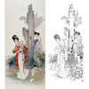 杨淑涛竖幅工笔传统仕女人物白描底稿-B049 商品缩略图0