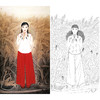 崔景哲竖幅工笔现代仕女人物白描底稿-B064 商品缩略图0