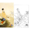 杨淑涛竖幅工笔传统仕女人物白描底稿《听笛遥寻岸》-多种白描尺寸可选-B043 商品缩略图0