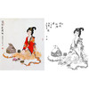项维仁工笔传统仕女人物白描底稿《坐愁红颜老》-斗方小品册页-多种白描尺寸可选-B040 商品缩略图0