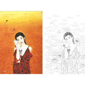 崔景哲竖幅工笔现代仕女人物白描底稿-B069