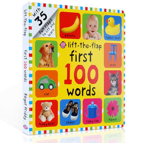 英文原版Bright Baby:First 100 Words儿童100词汇启蒙纸板翻翻书