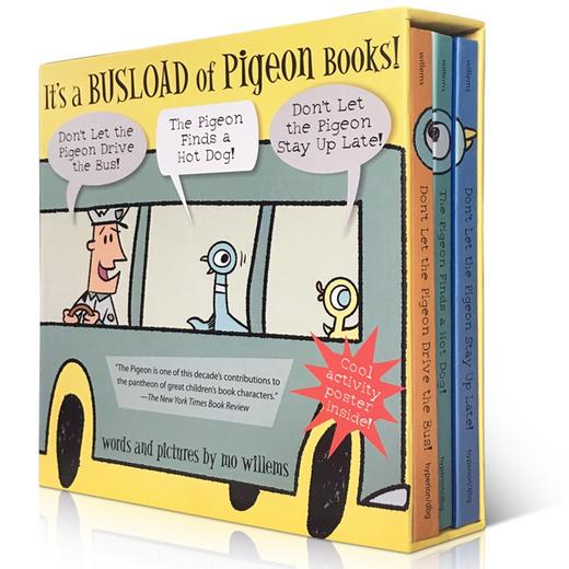 英文原版 It&#039;s a Busload of Pigeon 3册盒装 Mo Willems鸽子绘本 赠送音频 商品图0
