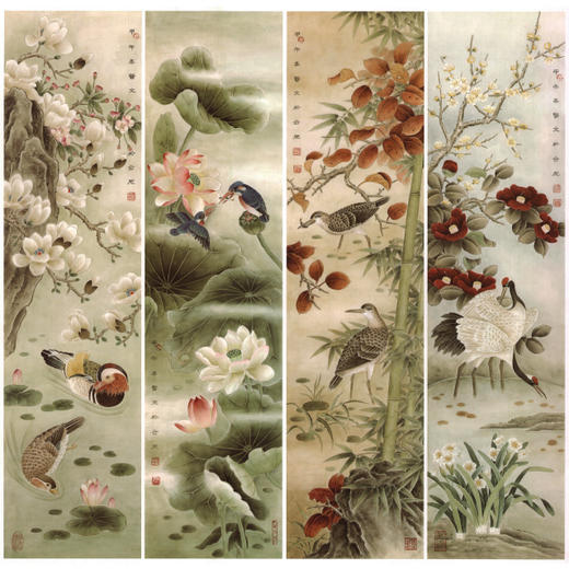 工笔花鸟白描底稿-花鸟四条屏-TP14 商品图0