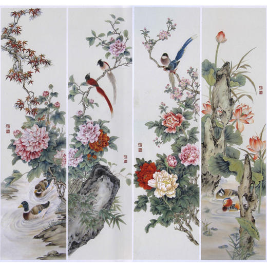 工笔花鸟白描底稿-花鸟四条屏-TP23 商品图0