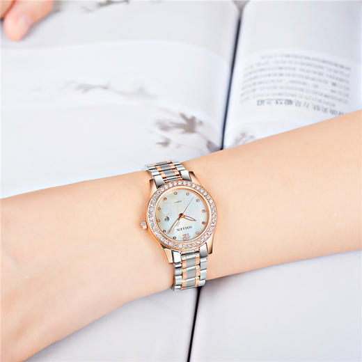 （手表）。梭伦手表精钢钢带女表日历女士石英表夜光手表 商品图3
