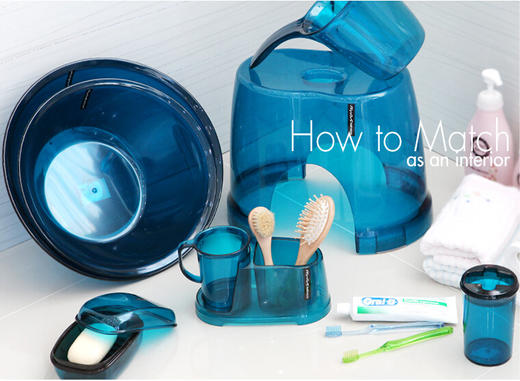 韩国 昌信  母婴材质加厚ABS 浴室洗刷组合（水瓢+凳子+脸盆+漱口杯）安全环保 商品图1