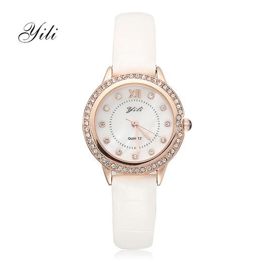 （手表）。YILI品牌包装韩版女生女表小表盘防水腕表精致水钻石英女款手表 商品图2