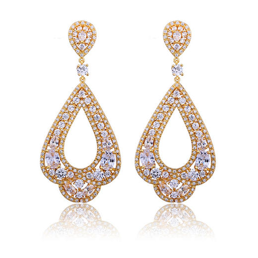 （耳环） 欧美高贵 女耳环闪耀之夜锆石耳饰品 商品图0