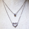 （首饰）S925纯银时尚双层爱心单钻项链日韩版潮流可爱小清新饰品 银饰 商品缩略图2