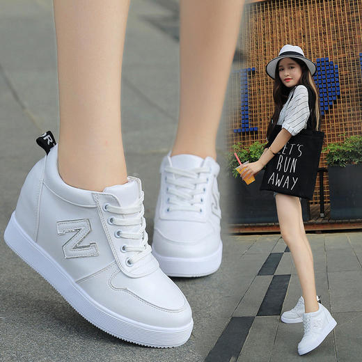 。【女鞋】夏秋款单鞋内增高松糕厚底懒人乐福鞋系带休闲鞋 商品图0