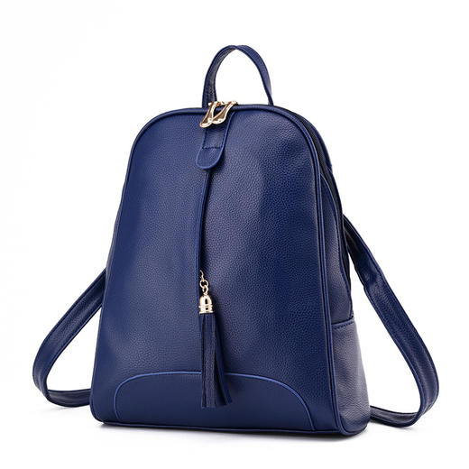 【服饰鞋包】新款欧美时尚手提包涤纶纯色旅行双肩包pu皮 商品图7