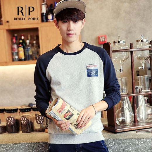 （T恤男）秋装新款长袖男士T恤 加厚圆领男式T恤 商品图0