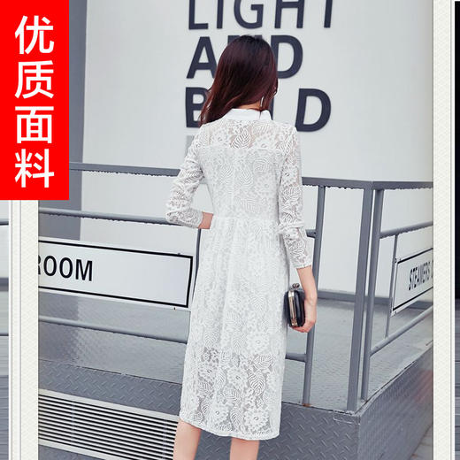 【服饰鞋包】欧洲站 秋季新款时尚显瘦蕾丝衬衣连衣裙 大码蕾丝连衣裙 商品图2