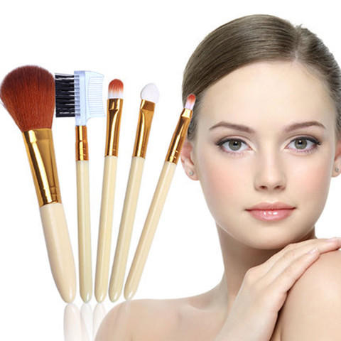 【化妆刷】女士化妆美妆刷初学化妆工具5件套装 眉毛睫毛唇刷眼影棒 商品图0