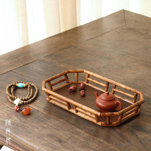 素雅竹制茶台 古老手工艺制作 完全不用一颗钉子