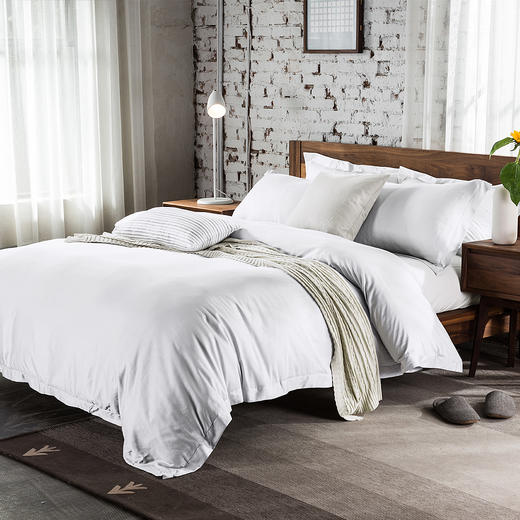 维美家纺 凉感四件套简约纯色夏季床单被套1.5/1.8m裸睡床上用品 商品图3