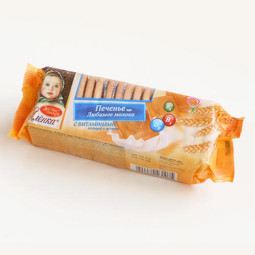 【满39元全国包邮】俄罗斯进口红色十月阿伦卡大头娃娃饼干 牛奶/巧克力味190g/袋 商品图3