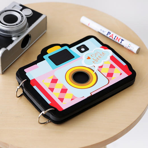 相机造型手工毛毡插页式相册创意diy拍立得宝宝成长记录纪念册