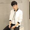 【外套男】秋季新款男式夹克纯色四排扣外套男士韩版修身简约立领男装外衣潮 商品缩略图1