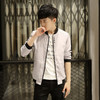 【外套男】秋季新款男式夹克纯色四排扣外套男士韩版修身简约立领男装外衣潮 商品缩略图3