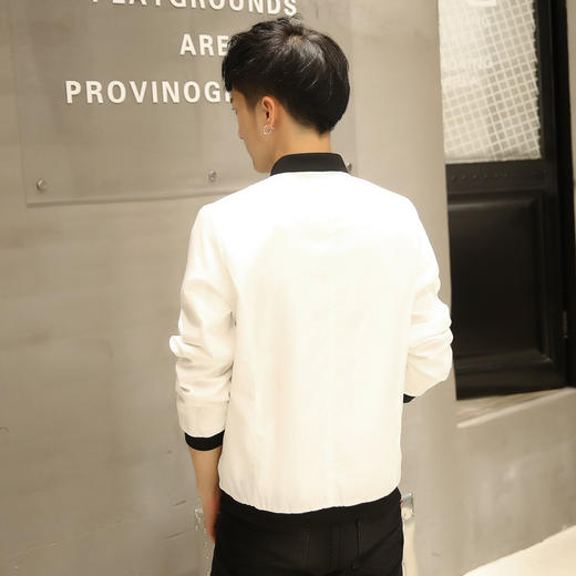 【外套男】秋季新款男式夹克纯色四排扣外套男士韩版修身简约立领男装外衣潮 商品图4