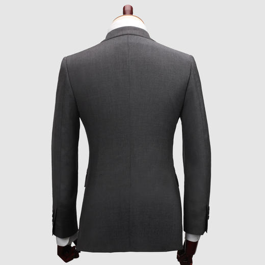 男士全麻衬工艺灰色单排平驳领二粒扣西服西装套装 商品图4