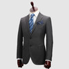 男士麻衬工艺灰色平驳领单排二粒扣西服 商品缩略图1