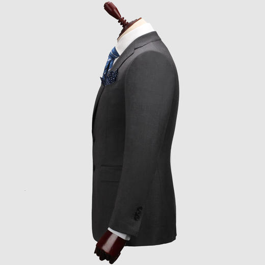 男士全麻衬工艺灰色单排平驳领二粒扣西服西装套装 商品图3