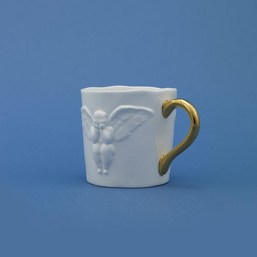 稀奇艺好乐杯骨瓷杯双面男天使浮雕骨瓷杯创意优雅男士水杯 商品图1