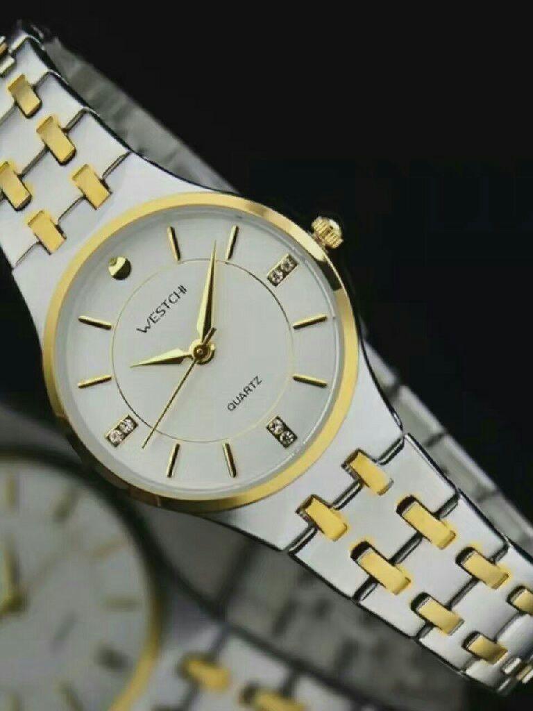 正品商务女士手表休闲情侣防水条钉水钻刻度钢带圆形石英女表西驰