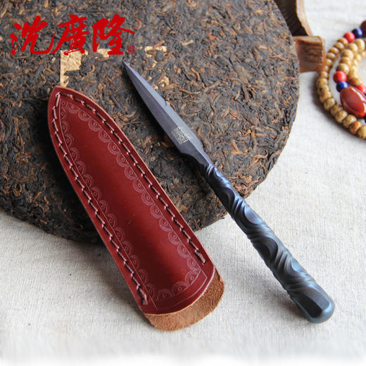 水韵茶刀 沈广隆剑铺 花纹钢 龙泉茶刀 普洱茶针 未开刃sgl-CH05103 商品图1
