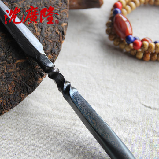 方圆茶刀 沈广隆剑铺 花纹钢 龙泉茶刀 普洱茶针 未开刃sgl-CH05107 商品图3