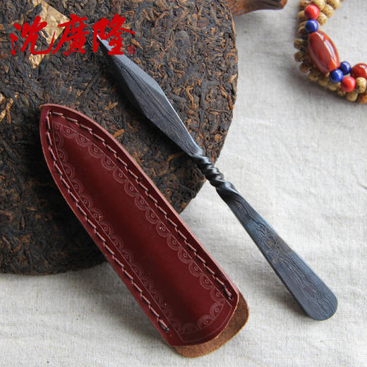 方正茶刀 沈广隆剑铺 花纹钢 龙泉茶刀 普洱茶针 未开刃sgl-CH05106 商品图1