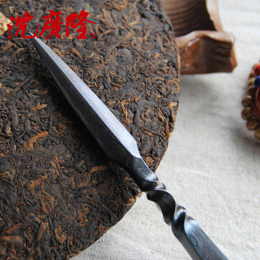 方圆茶刀 沈广隆剑铺 花纹钢 龙泉茶刀 普洱茶针 未开刃sgl-CH05107 商品图2