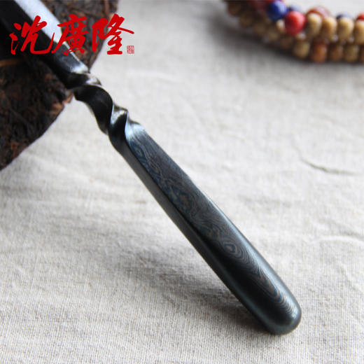 方圆茶刀 沈广隆剑铺 花纹钢 龙泉茶刀 普洱茶针 未开刃sgl-CH05107 商品图4