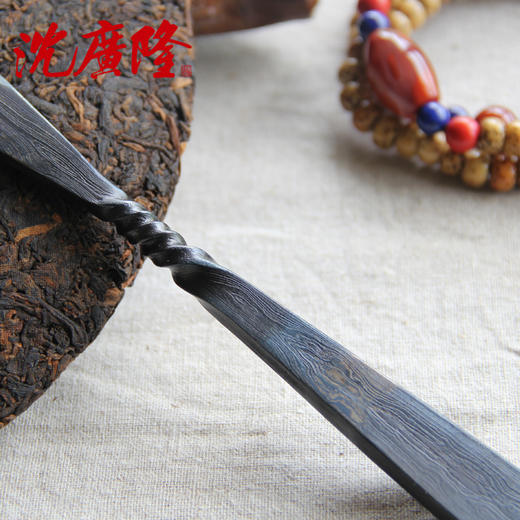 方正茶刀 沈广隆剑铺 花纹钢 龙泉茶刀 普洱茶针 未开刃sgl-CH05106 商品图3