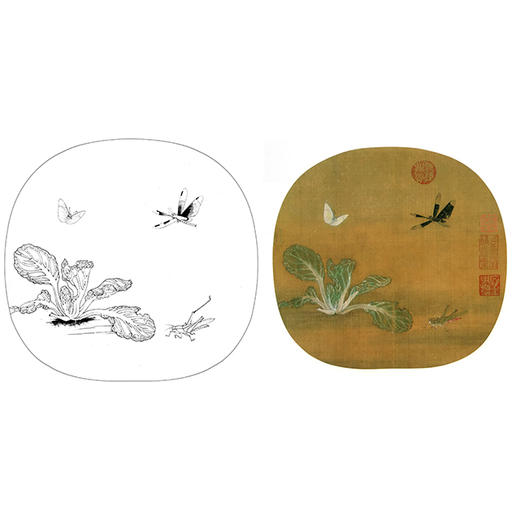 宋画底稿-宋 许迪 草虫野蔬图-x014