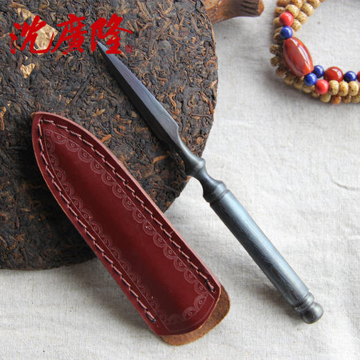 圆意茶刀 沈广隆剑铺 花纹钢 龙泉茶刀 普洱茶针 未开刃sgl-CH05108 商品图1