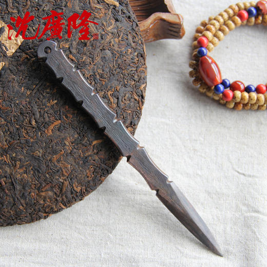 竹节茶刀 普洱茶针 沈广隆 花纹钢 龙泉茶刀 未开刃sgl-CH05105 商品图4