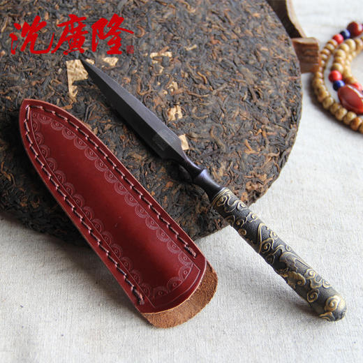 祥云茶刀 普洱茶针 沈广隆 花纹钢 龙泉茶刀 未开刃sgl-CH05102 商品图2