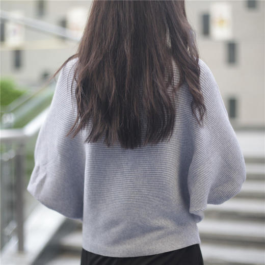 【服饰鞋包】秋冬季新品女装纯色蝙蝠衫针织套头毛衣女学院风打底衫女 商品图3