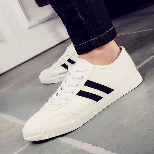 【板鞋男】秋季男士平底低帮帆布鞋男韩版潮流运动布鞋学生鞋 商品图1