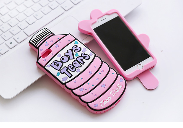 夏日软胶手机壳粉色饮料瓶冰棍保护壳6s苹果6splus防摔硅胶套