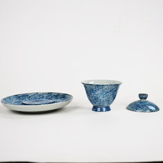 永利汇手绘青花瓷高足盖碗 陶瓷三才碗茶碗大号功夫茶杯茶具 商品图3