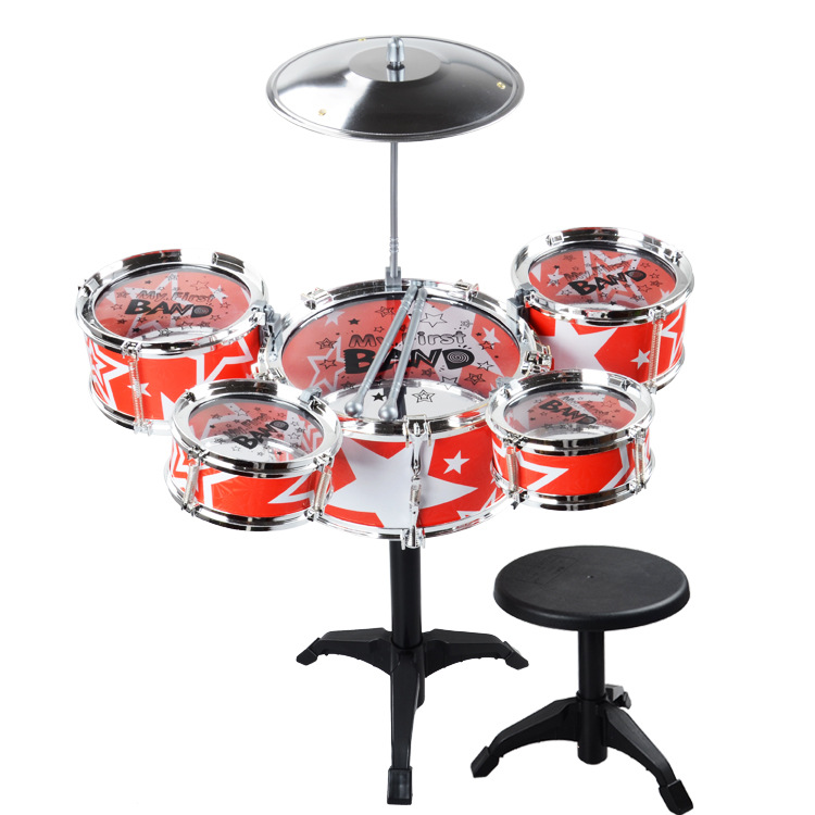 【儿童玩具】*动感架子鼓 爵士鼓组合儿童打击乐器套装 小学生益智音乐玩具