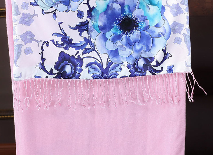 织布鸟品牌青花瓷花围巾25折ysh青花瓷