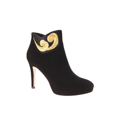 sheme  祥云 刺绣  高跟 短靴 商品图1