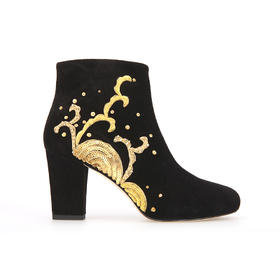 sheme 水纹 盘金绣 刺绣 短靴