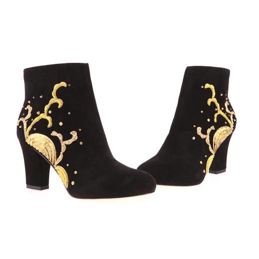 sheme 水纹 盘金绣 刺绣 短靴 商品图2